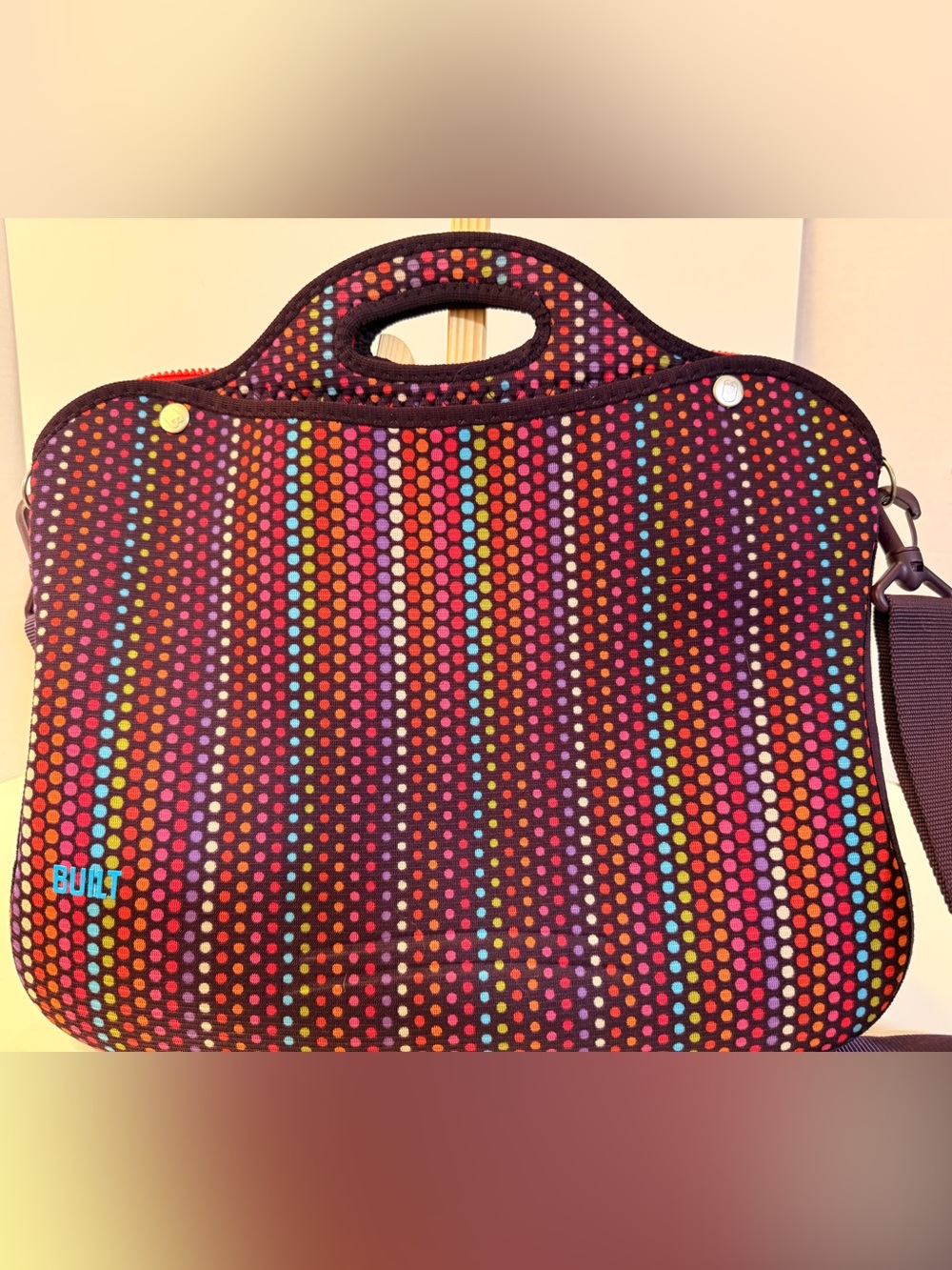 Built Multicolor Dot Neoprene Laptop Bag for Women